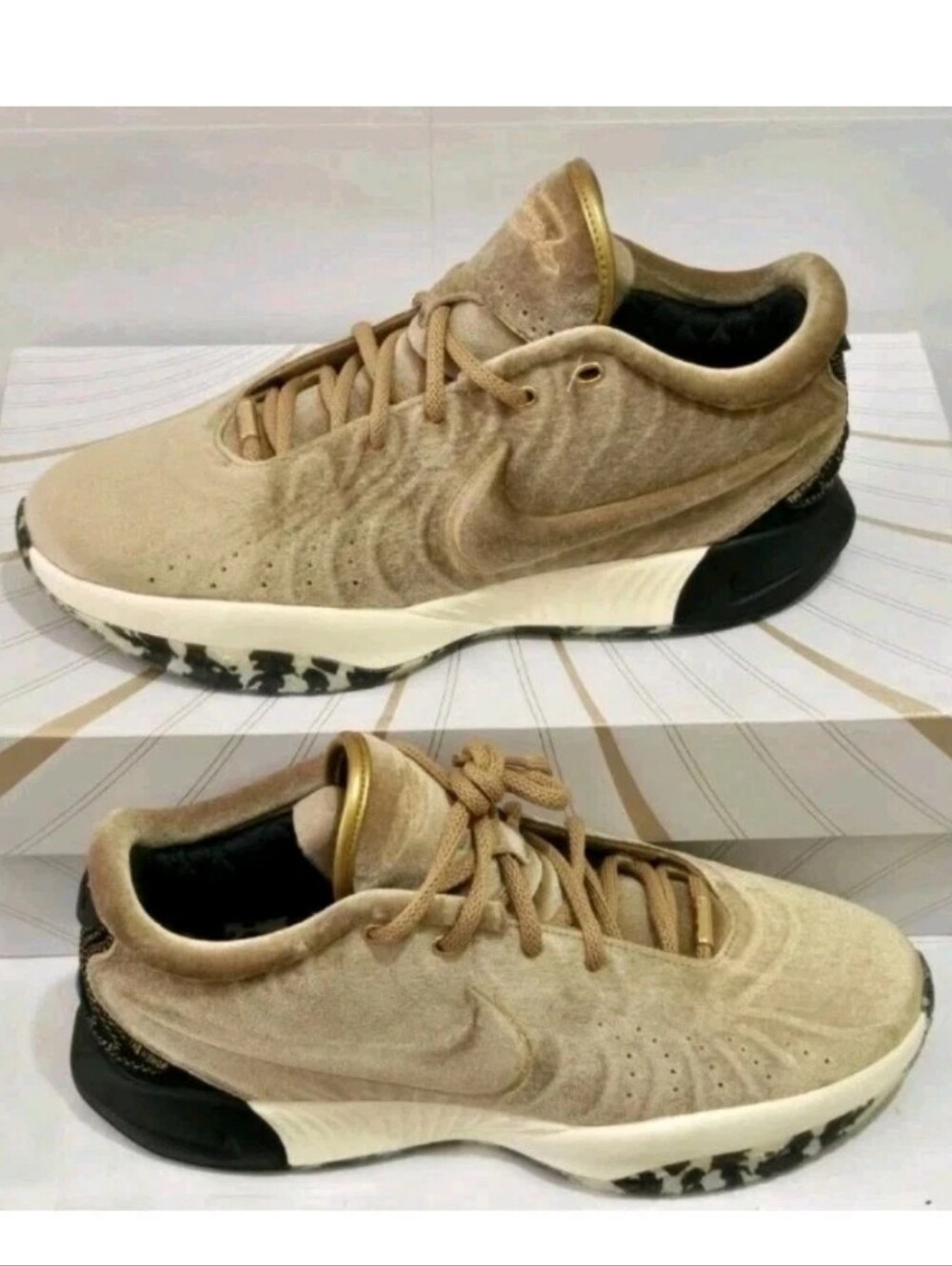 Nike LeBron XXI QS The Shop Metallic Gold Black Men's Size 10
